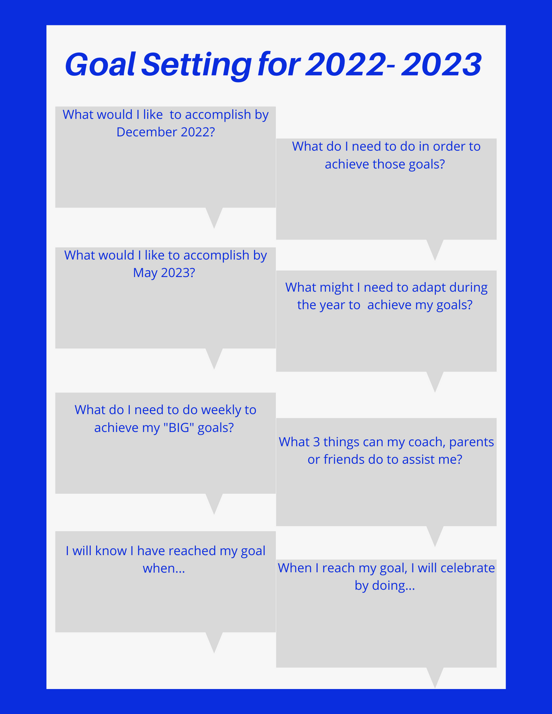 Goal Setting Worksheet – Baton Twirling Unlimited